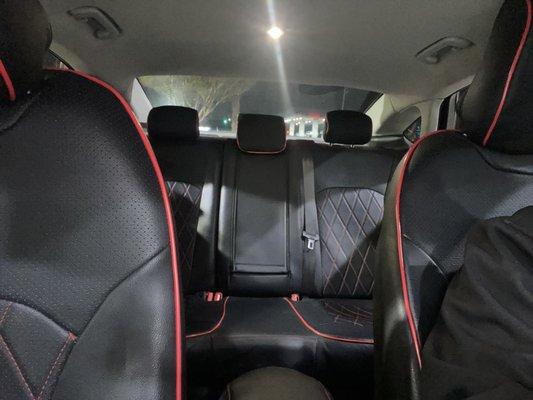 All our cab come with leather seat front & back