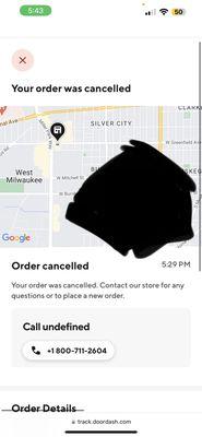 Order canceled every time we order. Every time