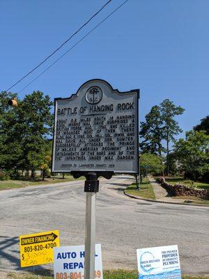 Battle of Hanging Rock Historic Marker, Heath Springs SC