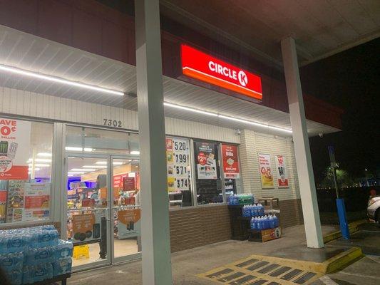 Storefront at night