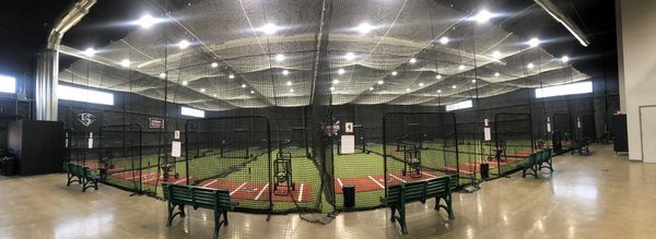 Panoramic view of one side of the facility cages