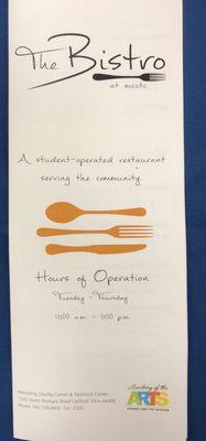 Front of Menu