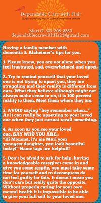 Dementia caregiver tips