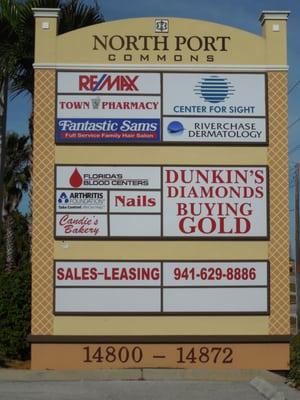 We are located in the North Port Commons shopping center, across the street from Lowe's.