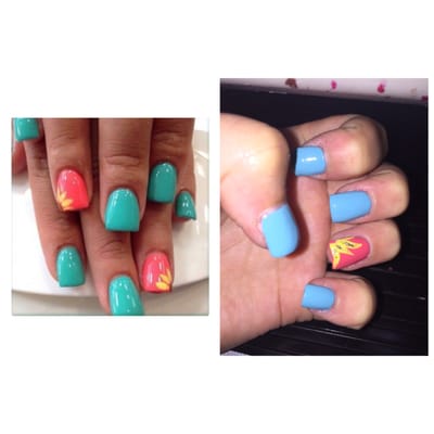 This is the nail design I wanted and then the photo on the right is what I got! Horrible!!!!!!