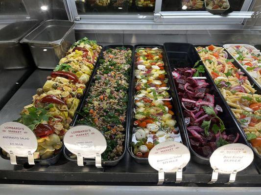 Fresh salads -- the farro salad is so delicious