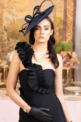 Hat $130
Dress available in S/M/L
Gloves $60
pearls necklace $130