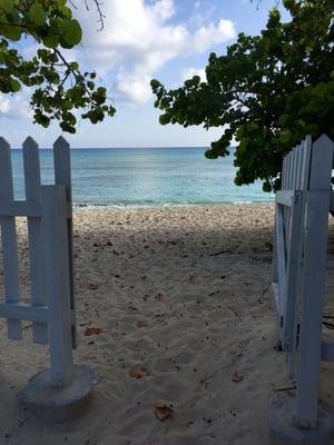 From inside the cemetery, the beach awaits