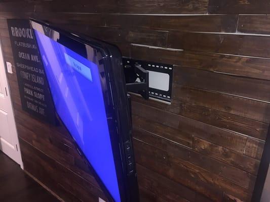 TV mount installed with TV