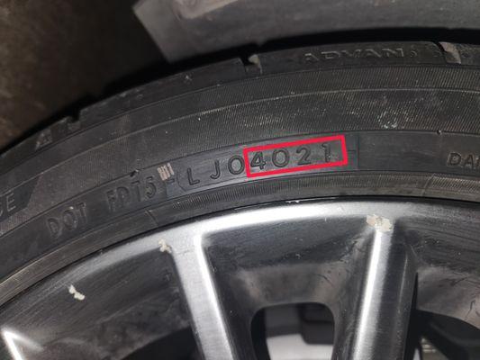 Tire made in the 40th week of 2021