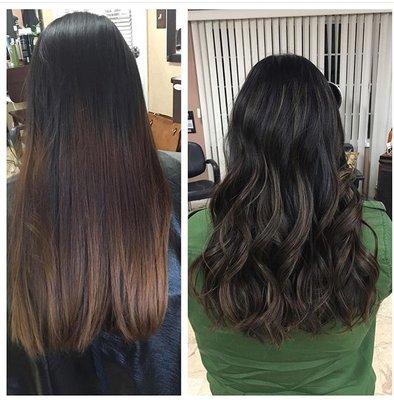 Subtle balayage highlights