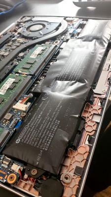 Swollen laptop battery