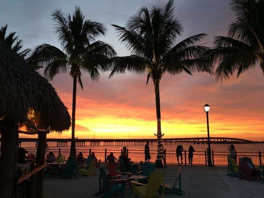 Sunset at the Tiki Bar in Punta Gorda.