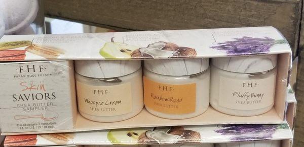 4 litte containers of the nice smelling shea butter (about $20) 4.22.18