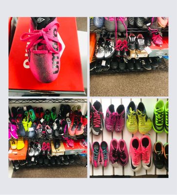 Baseball and soccer cleats. New and used