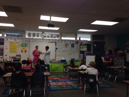 Kindergarten Dental Screening.. teaching the kids how to brush.