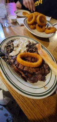 New York Strip with wild rice