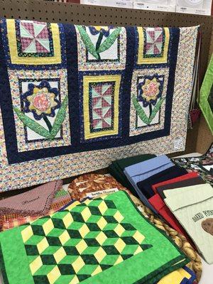 Handmade quilts and wall hangings