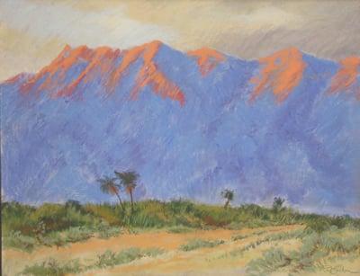 Desert Dawn, Palm Springs, 32x40 pastel