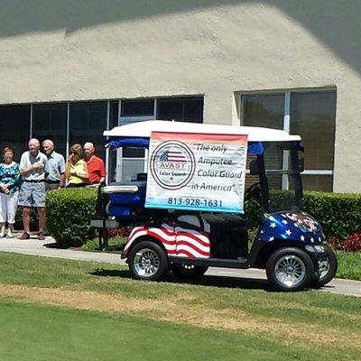 My Golf Cart and I supporting a Disabled Veterans Golf outing.,