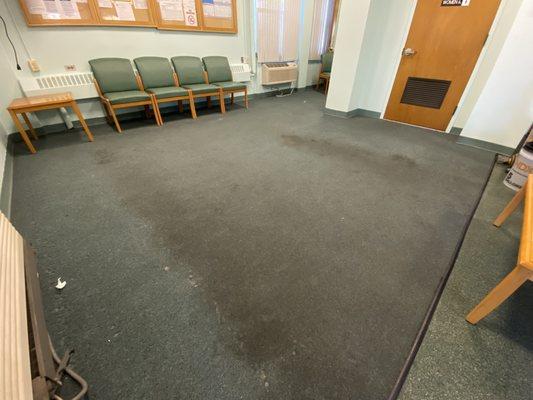 Before.  Carpet cleaning in a waiting room