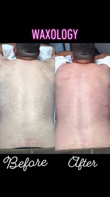 Men's back wax includes shoulders $50