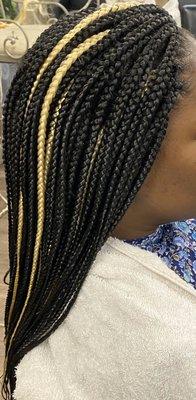 Regular box braids medium size.$140 and depending on the length and size.