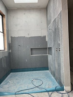 Prep work on a master shower