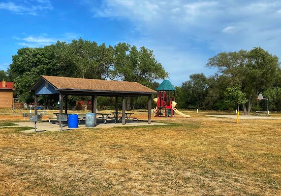 Covered Bench Seating + Playground