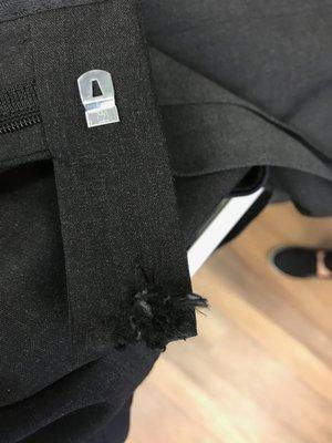 Ruin the hook tab after dry cleaning