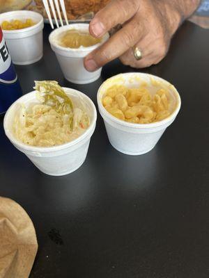 Mac and cheese and coleslaw