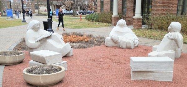 A Reading Place by Madeline Weiner (2015) has several "bench people"