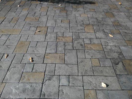 Ashlar slate stamp with color stain