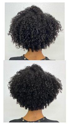 above: heat damaged
below: curl rebuilding

same appointment!