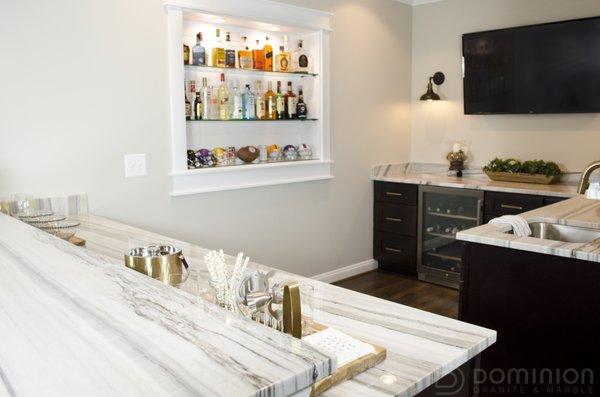 Skyline marble-hybrid basement bar countertops