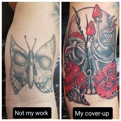 Cover-up tattoo.