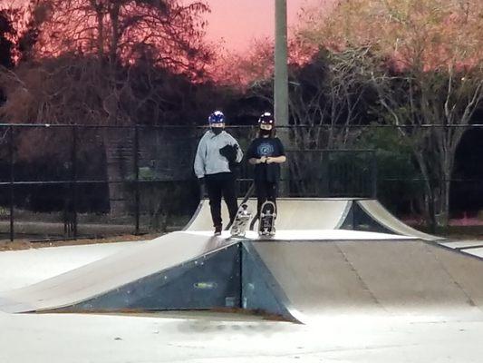 Beautiful sunset at Ross Norton skate park.