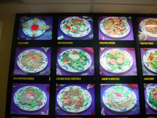 They have one of those picture menus on the wall, not a great shot, sorry!     "click pic to enlarge"