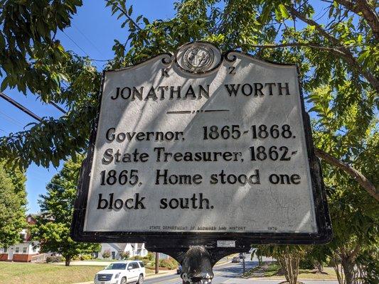 Jonathan Worth Historical Marker