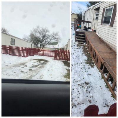 Built and painted fence, build a handicap ramp.