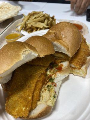 Challah schnitzel sandwich