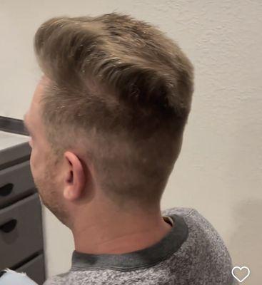 short fade, pompadour style