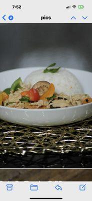 Thai red curry with chicken