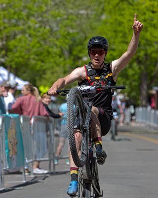 A biker from a sporting event