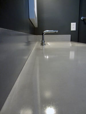 Concrete countertop and backsplashes in South Pasadena home