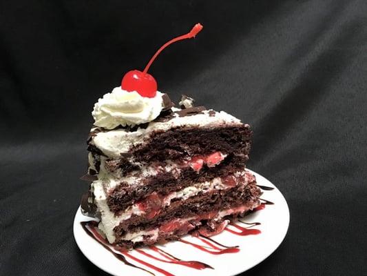 Homemade black forest cake, offered as a special