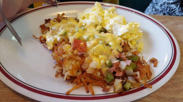 2 eggs with hash browns