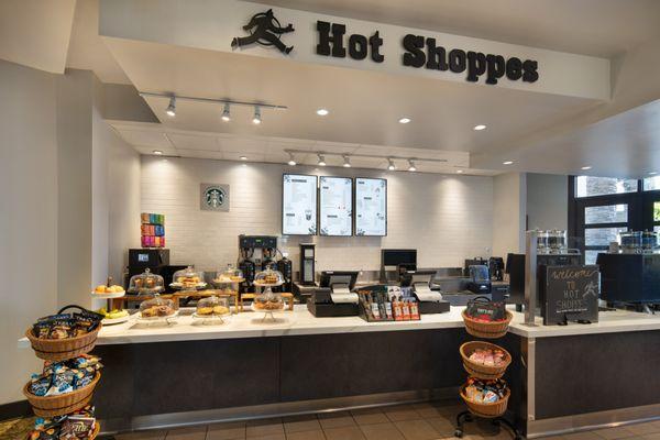 Hot Shoppes Coffee, serving Starbucks coffee, local pastries and delicious breakfast and lunch options.