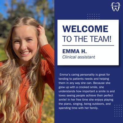 Welcome to the team 
Emma H!