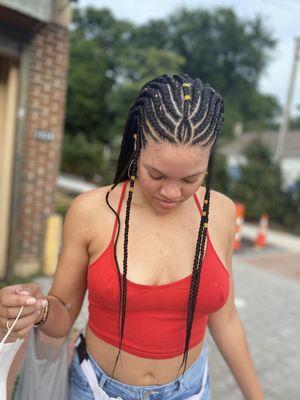 Feed in braids on natural hair